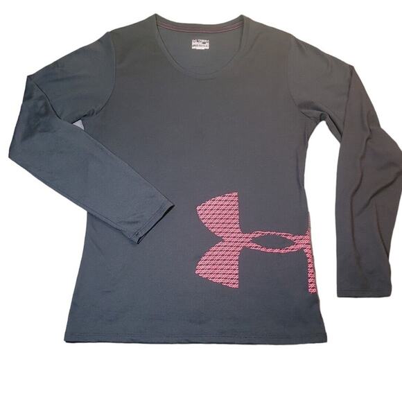 Under Armour Women’s Tech Long Sleeve Tee – Black & Red Logo, Size S EUC - Picture 1 of 10